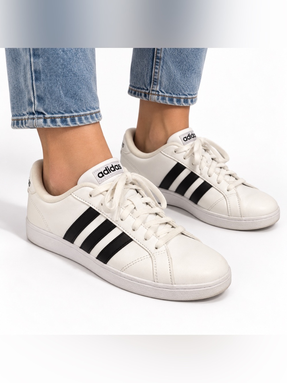 Adidas Baseline K AW4299 White Black Sneakers Youth 5 Women’s 6